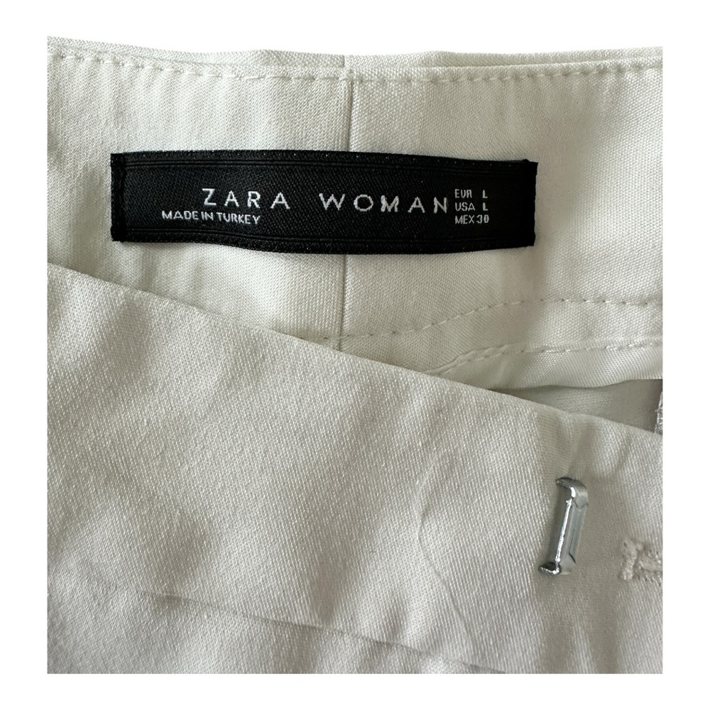 Zara White Tailored Ankle Trousers – Size L Workwear Minimal Chic - Picture 4 of 9